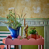 Bloomingville Larky Blumentopf aus Steingut, Rose – dekorativer Topf mit Vogel-Detail