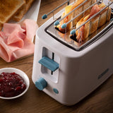 Ariete Breakfast Toaster, Weiß, 2-Scheiben-Toaster mit Sandwichzangen, Klassisches Design