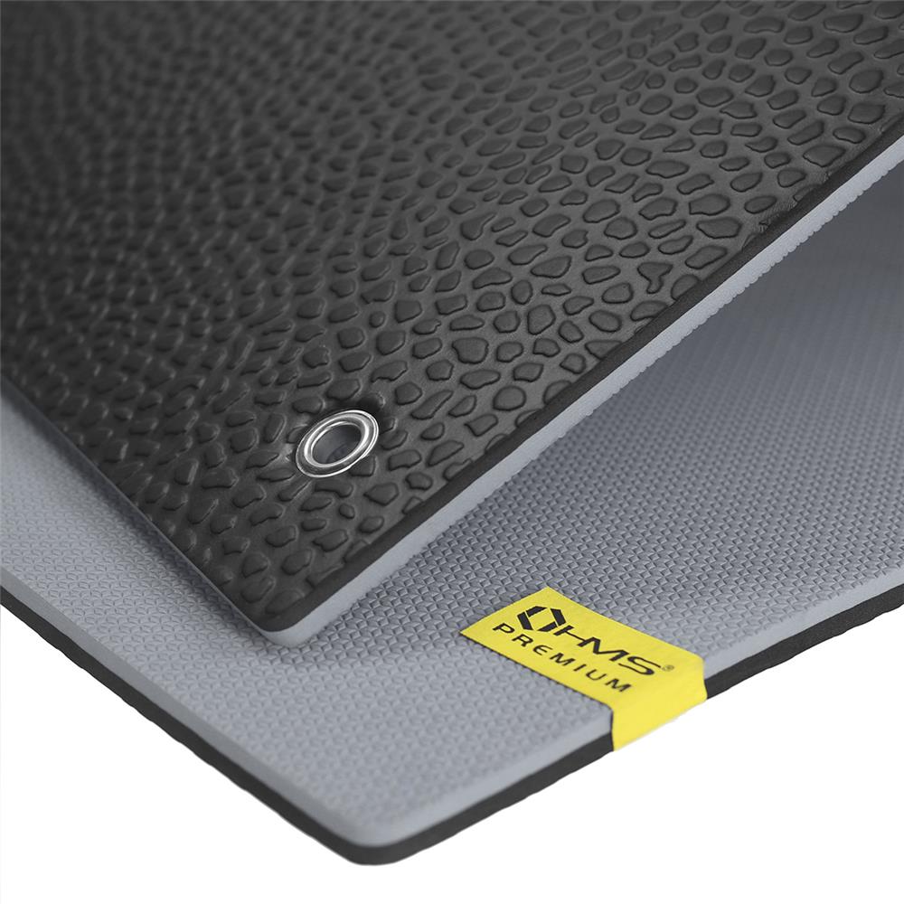 HMS Premium MFK03 Fitnessmatte 180x60 cm 15 mm Grau/Schwarz