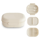 Mushie Lunchbox, Ivory, Brotdose mit Löffel und Gabel, BPA-frei