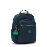 Kipling SEOUL L, Großer Schulrucksack mit 15-Zoll-Laptopfach, 27L, Blue Green Block (blau)