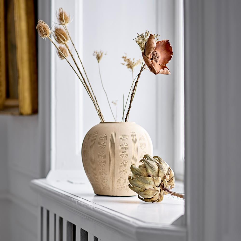 Bloomingville Taym Deko‑Vase natur D20 cm aus Terrakotta – dekorative Vase für Wohnzimmer & Flur