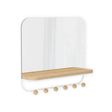Umbra Estique Wandspiegel mit Ablage und 6 Haken, Accessoire Organizer für den Eingang, in Weiß