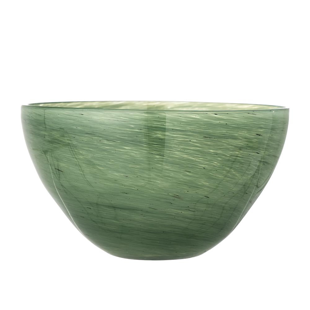 Bloomingville Esmaralda Schale in Grün, 25x14,5 cm, aus Glas