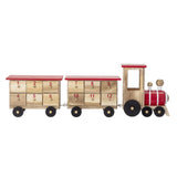 Bloomingville Adventskalender Eisenbahn – Holz-Zug Grunk mit 24 Boxen zum Befüllen, dänisches Design