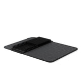 Umbra Udry Geschirr Abtropfgestell und Mikrofaser Abtropfmatte, Faltbar, Platzsparend, 61 x 45 cm, in Schwarz