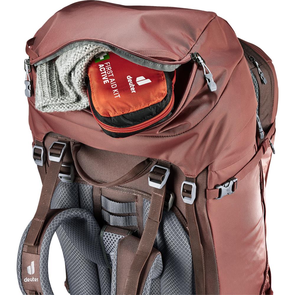 deuter Voyager 60+10 SL, Reiserucksack, caspia-raisin (rot), 60L