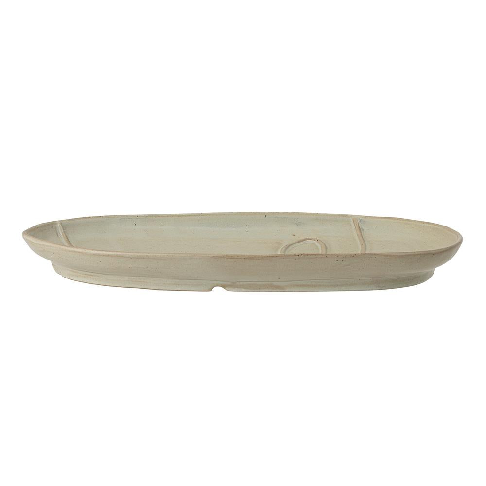 Bloomingville Ngan Tablett, Grün, Steinzeug L30xH2,5xW18,5 cm