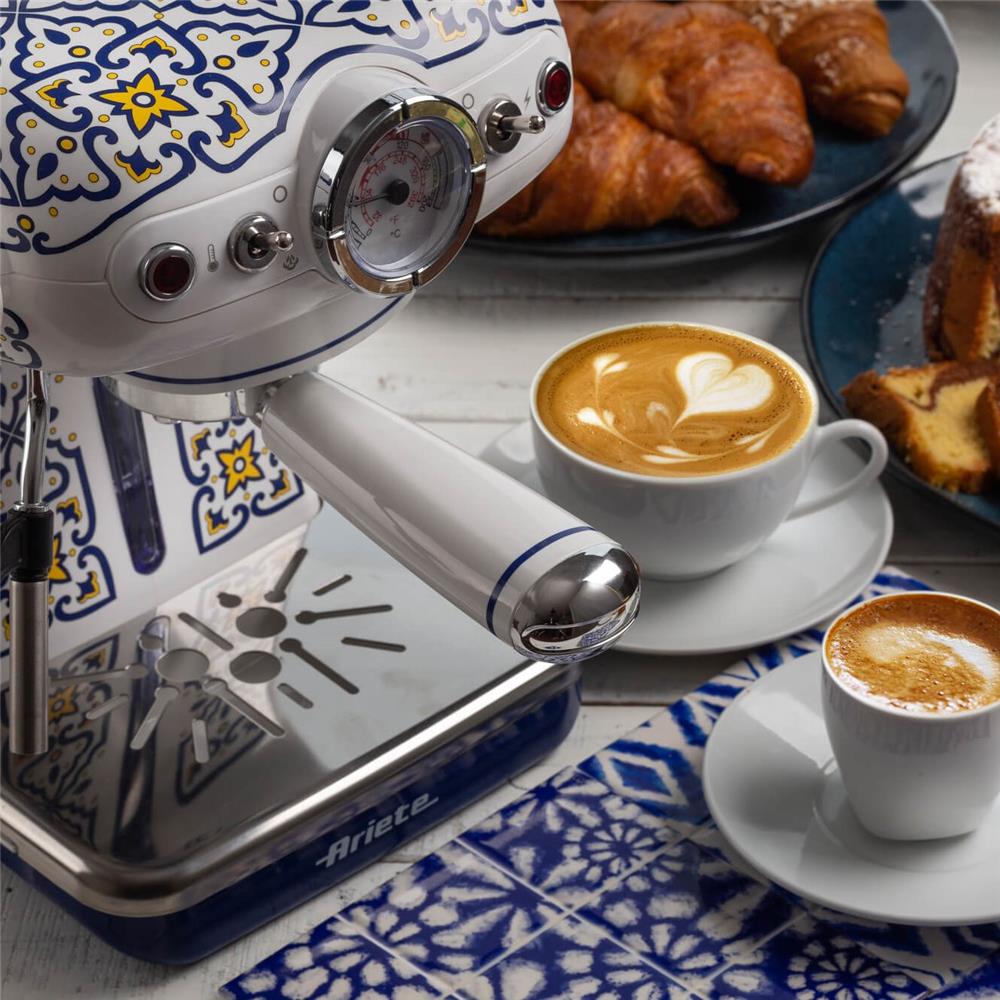 Ariete Capri Espressomaschine, Mediterranes Design, Siebträger Kaffeemaschine, 15 Bar