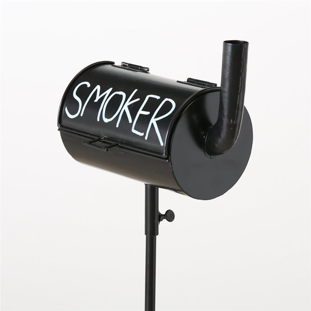 BOLTZE Sturmaschenbecher Smoker Metall Schwarz mit Bodenstiel für den Garten