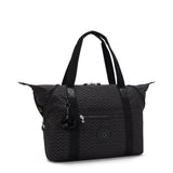 Kipling ART M, multifunktionale Tragetasche, Signature Emb (schwarz), Reisetasche mit Trolleyhalterung
