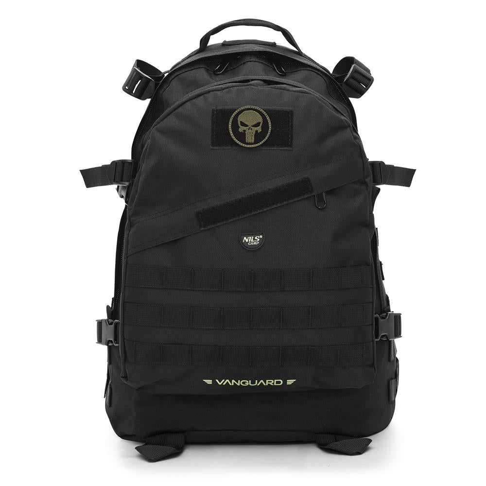 NILS CAMP taktischer Rucksack Vanguard 45L in Schwarz - Outdoor Rucksack für Trekking & Survival