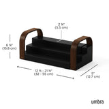 Umbra Bellwood Dreistufiges Gewürzregal, Erweiterbarer Küchen Organizer in Schwarz/Walnuss