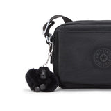 Kipling ABANU S, Kleine Umhängetasche, Black Noir (schwarz), Schultertasche mit verstellbarem Schultergurt