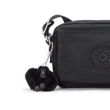 Kipling ABANU S, Kleine Umhängetasche, Black Noir (schwarz), Schultertasche mit verstellbarem Schultergurt