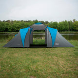 NILS CAMP Highland Zelt für 6 Personen Grau-Blau - großes Familienzelt mit Vorraum für Camping & Outdoor