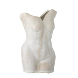 Bloomingville Athena Vase – Skulpturale Steingut-Vase in Natur, 23 cm Höhe