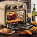 Ariete Vintage 2in1 Heißluftfritteuse und Ofen, Beige, 16L Air Fryer, 1400W, bis 230 °C, Drehspieß