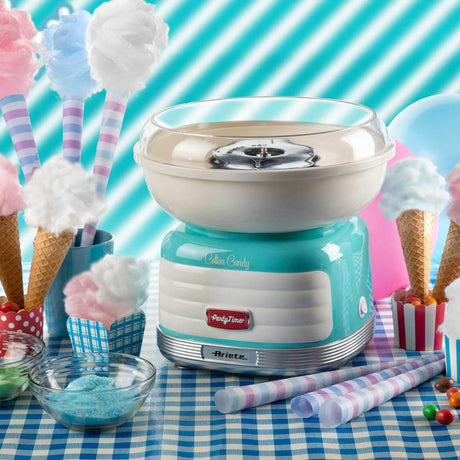 Ariete Party Time Zuckerwattemaschine, Blau, Candy Maker, Retro-Design, 50er Jahre-Stil