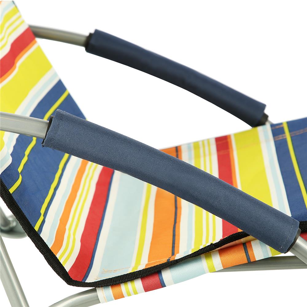 NILS Strandstuhl Blau-Gelb gestreift- Klappstuhl Sonnenstuhl Campingstuhl für Garten, Strand & Outdoor