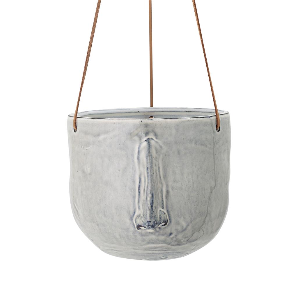 Bloomingville Ileana Blumentopf Steingut Grau 17 x 55 x 15,5 cm Hängeblumentopf Boho