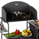 NILS CAMP Campingschrank mit Windschutz - klappbare Outdoor Küche mit Arbeitsflächen für Camping
