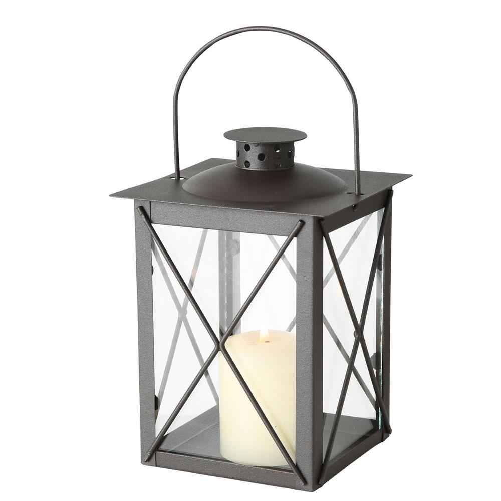 BOLTZE Laterne Farol Höhe 20 cm Windlicht in braun aus Metall
