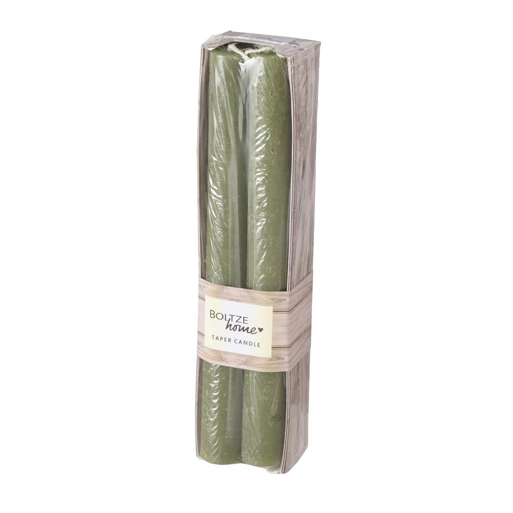 BOLTZE Stabkerze Melia grün 4 Stück 20cm Kerzen Wachskerzen Leuchterkerzen Tafelkerzen