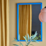 Bloomingville Atle Wandspiegel, Blau, MDF, 40x60 cm, mit Pinnwand, modernes Design