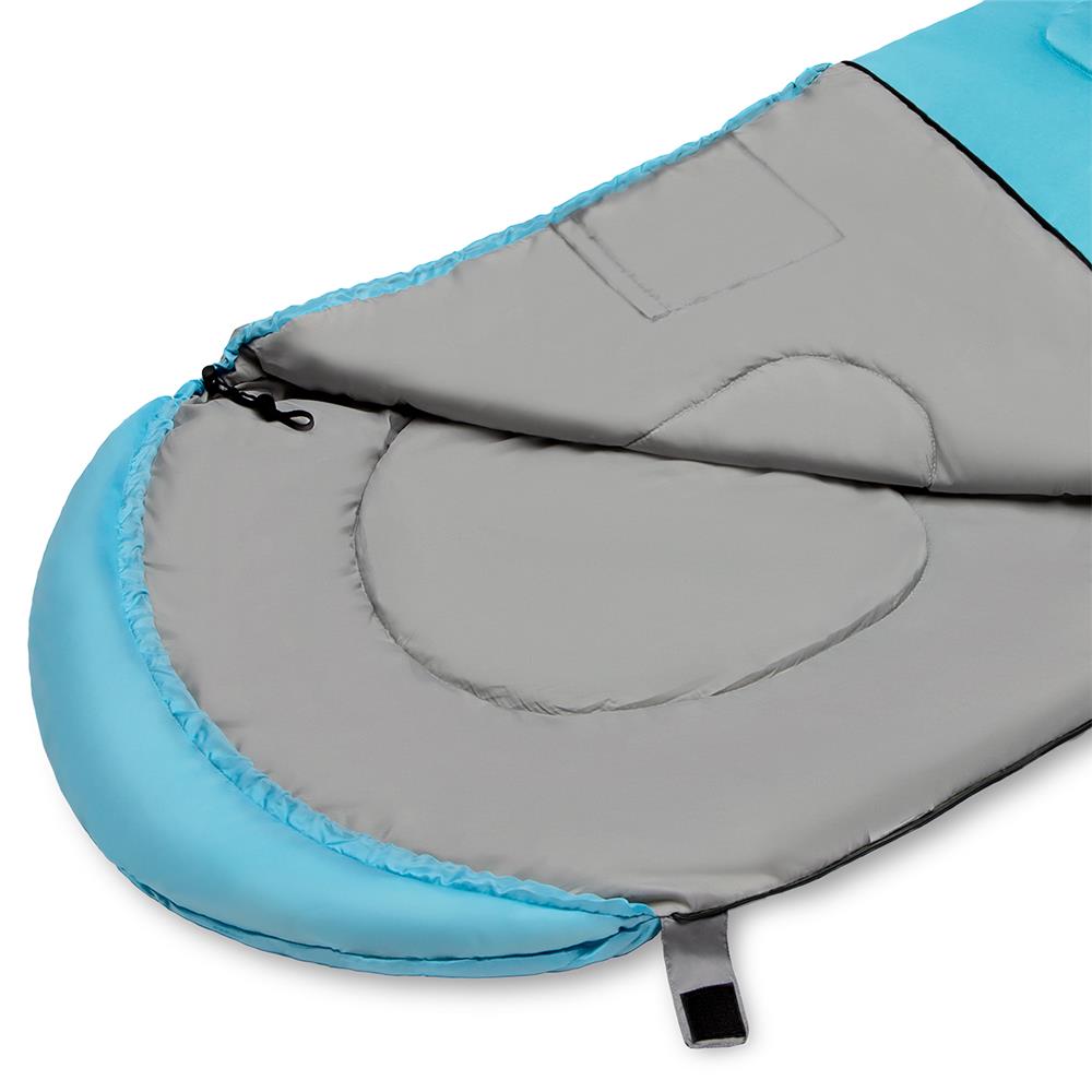 NILS CAMP Schlafsack Größe M Hellblau-Grau - Mumienschlafsack für Outdoor, Trekking & Camping