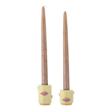 Bloomingville Sassy Kerzenhalter Gelb Steingut 2er Set – verspieltes Lippen-Set