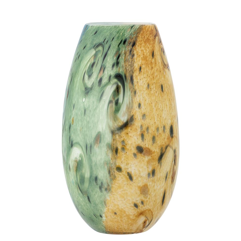 Bloomingville Kalian Vase blau Glas mundgeblasen 29,5 cm