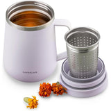LocknLock Metro Teetasse 400 ml Violett - Thermobecher mit Teesieb Edelstahl auslaufsicher