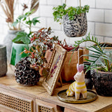 Bloomingville Mamie Kerzenhalter 2er Set – handbemaltes Steingut, warmes Braun