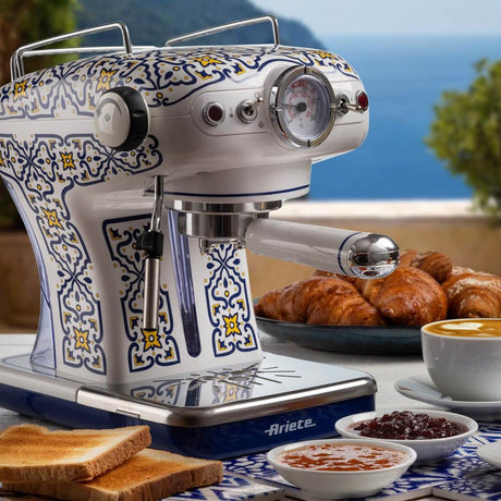 Ariete Capri Espressomaschine, Mediterranes Design, Siebträger Kaffeemaschine, 15 Bar
