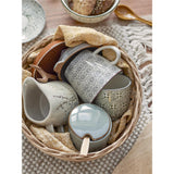 Bloomingville Bea Millchkännchen, Natur, 250ml, Steingut, mit Blumenmotiv, dänisches Design