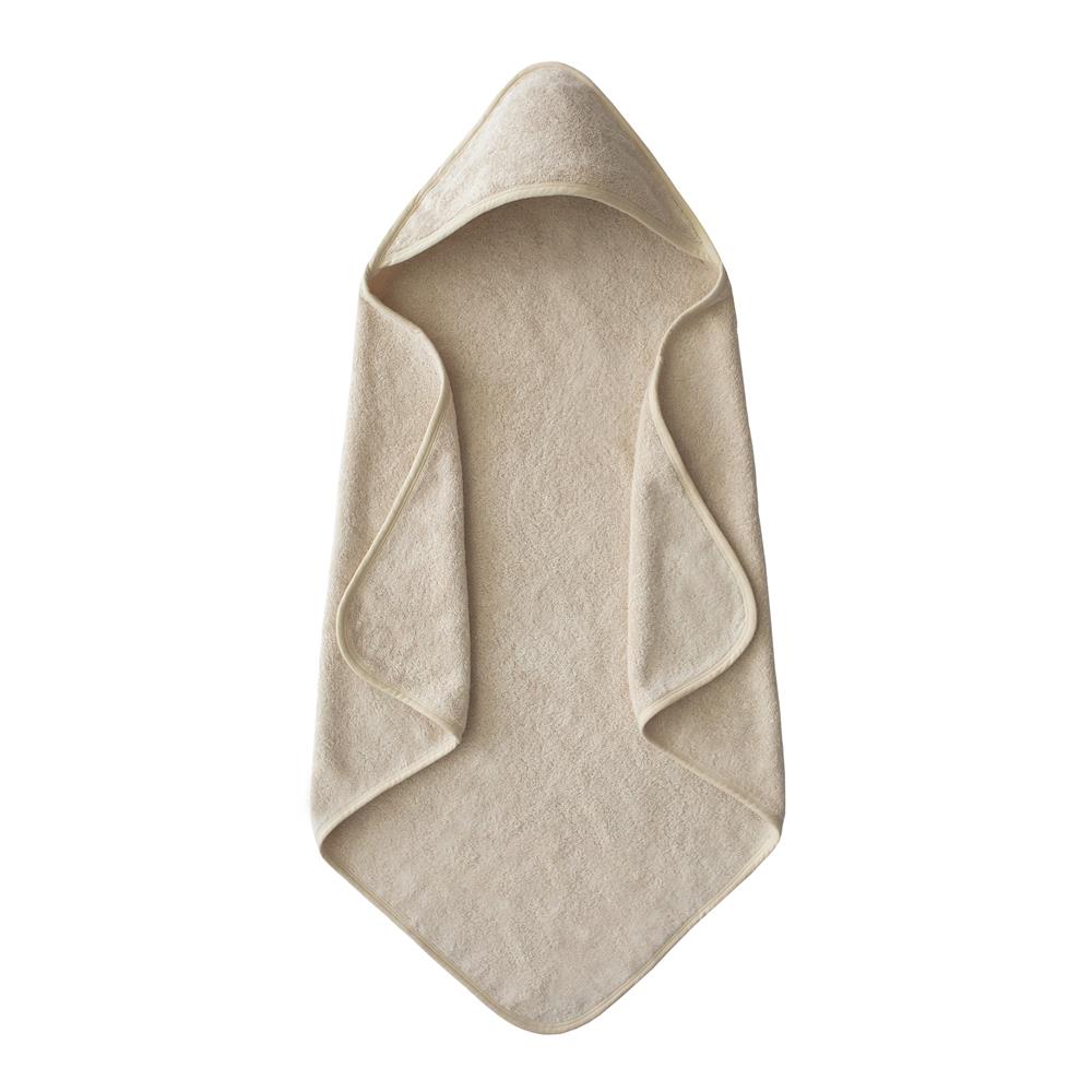 Mushie Baby-Kapuzenhandtuch, Fog, aus 100% Bio-Baumwolle