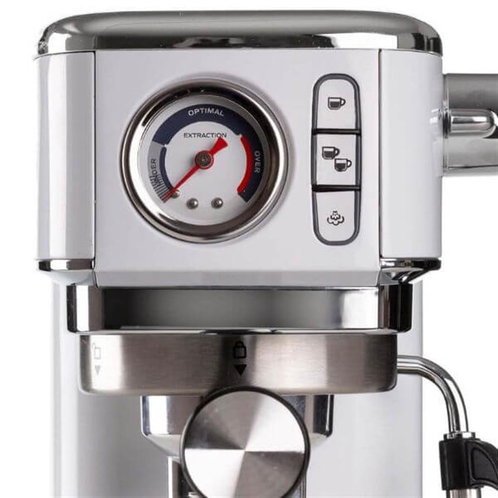 Ariete Moderna Espressomaschine Slim, Weiß, Siebträgermaschine, 1-Tassen-Kaffeemaschine
