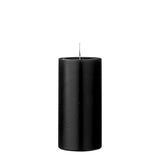 Bloomingville Anja Stumpenkerze Schwarz 15 cm – Unparfümierte Dekokerze aus Paraffin
