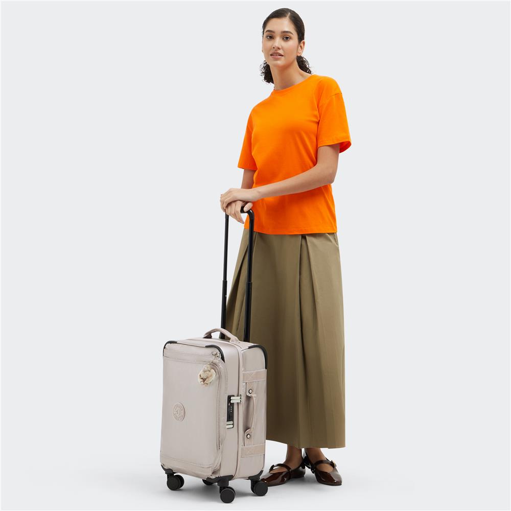 Kipling SPONTANEOUS S, Kleiner Reisekoffer, Metallic Glow (beige), 37,5L, Handgepäck, 4-Rollen