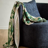 Bloomingville Birdliva Decke bunt - Plaid aus Baumwolle mit Vogelmotiv für Sofa Wohnzimmer