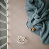 Mushie Gestrickte Babydecke Rippenmuster, Smoke, aus 100% Bio-Baumwolle