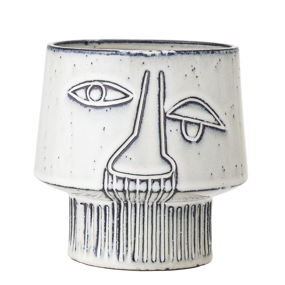 Bloomingville Sacad Blumentopf 15 x 14,5cm Grau Keramik Übertopf Dekoschale dänisches Design