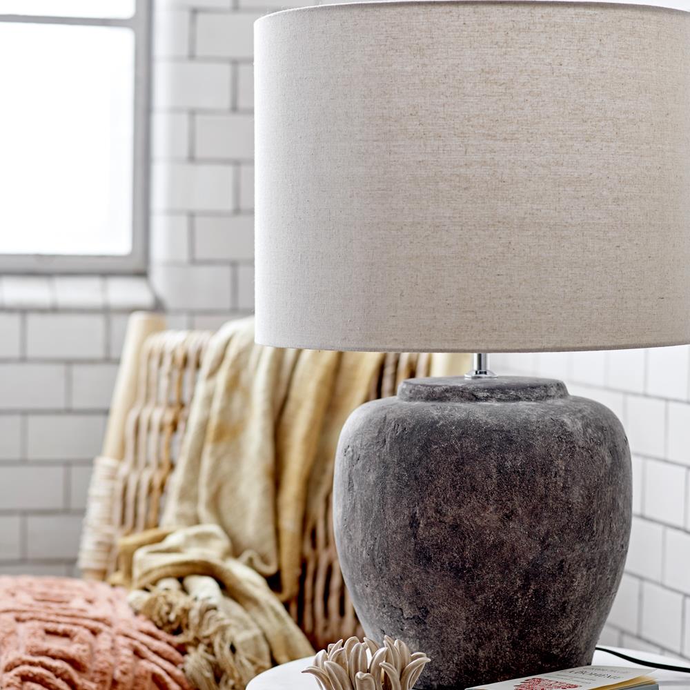 Bloomingville Isabelle Tischlampe Natur Steingut D44xH62 cm – große Keramiklampe