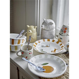 Bloomingville MINI Tatiana Geschirr-Set, Weiß, Steingut, 2er Set mit Tasse + Teller
