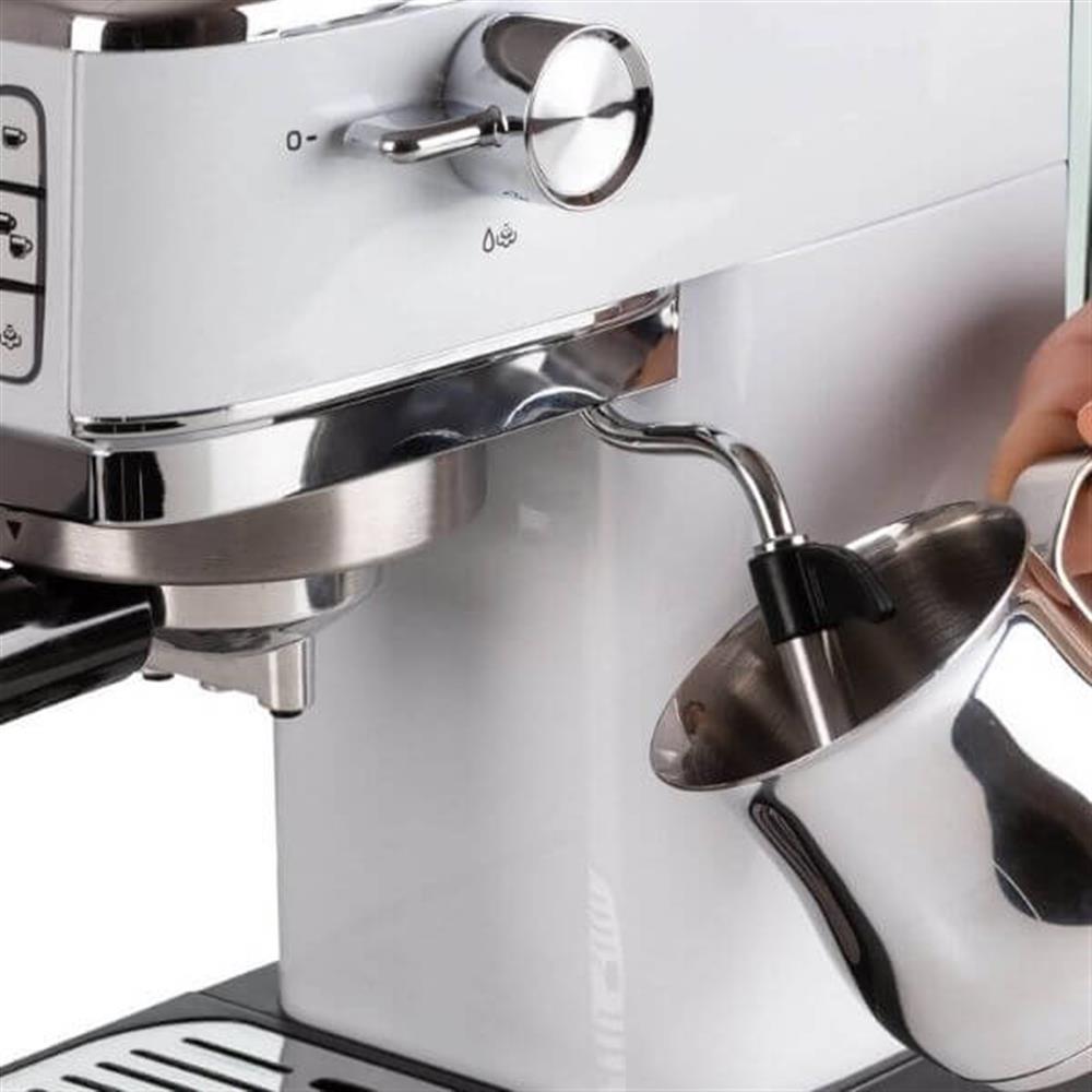 Ariete Moderna Espressomaschine Slim, Weiß, Siebträgermaschine, 1-Tassen-Kaffeemaschine