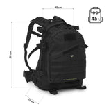 NILS CAMP taktischer Rucksack Vanguard 45L in Schwarz - Outdoor Rucksack für Trekking & Survival