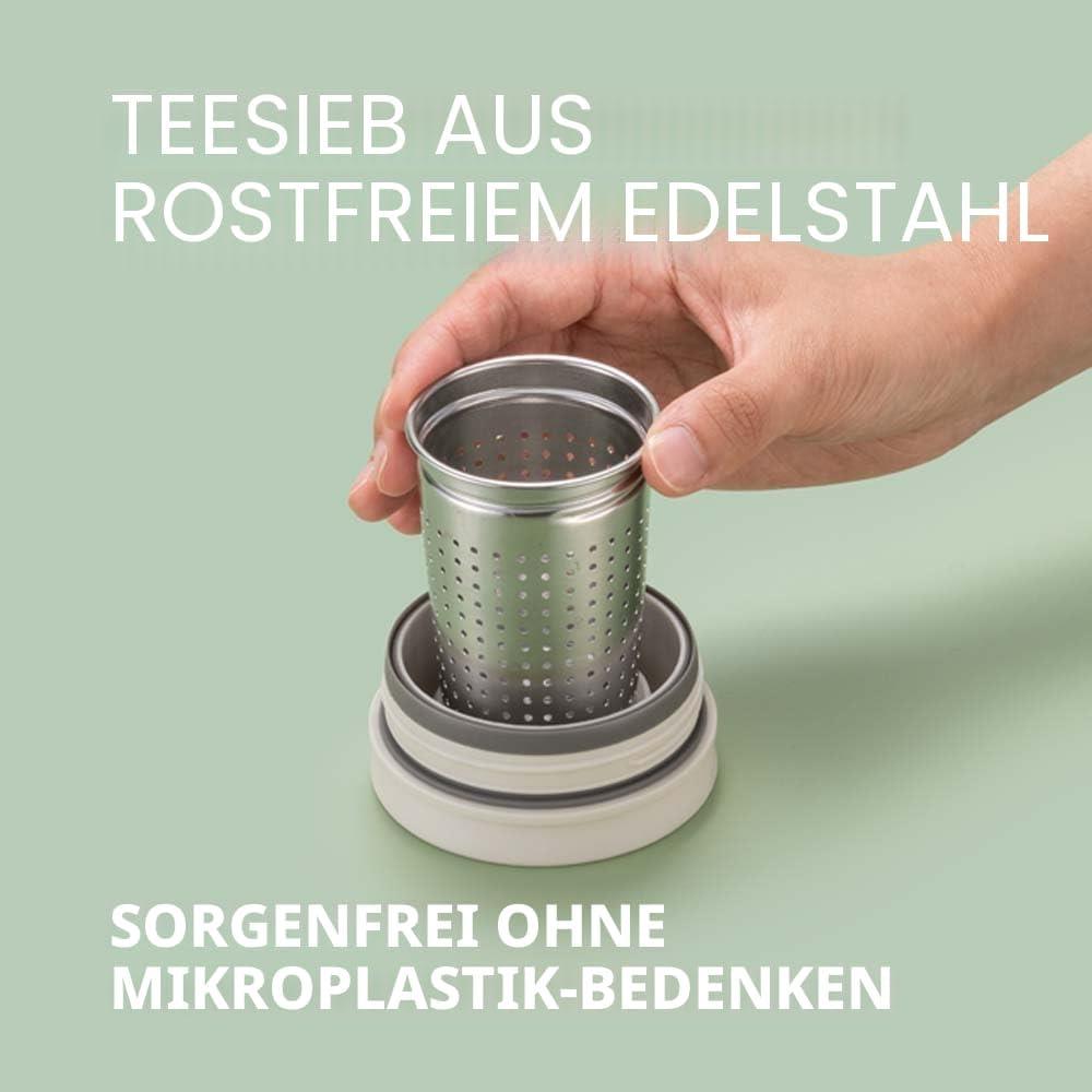 LocknLock Metro Teetasse 400 ml Violett - Thermobecher mit Teesieb Edelstahl auslaufsicher