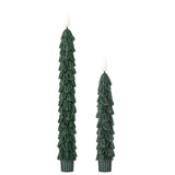 Bloomingville Ponza LED-Kerze Grün 2er Set Timer 3D Flamme Weihnachtsdeko