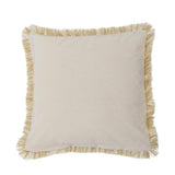 Bloomingville Asu Kissen Braun – Dekokissen 50x50 cm mit floralem Print & Fransen